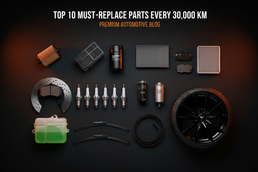 🚗 Top 10 Must-Replaced Parts Every 30,000 KM