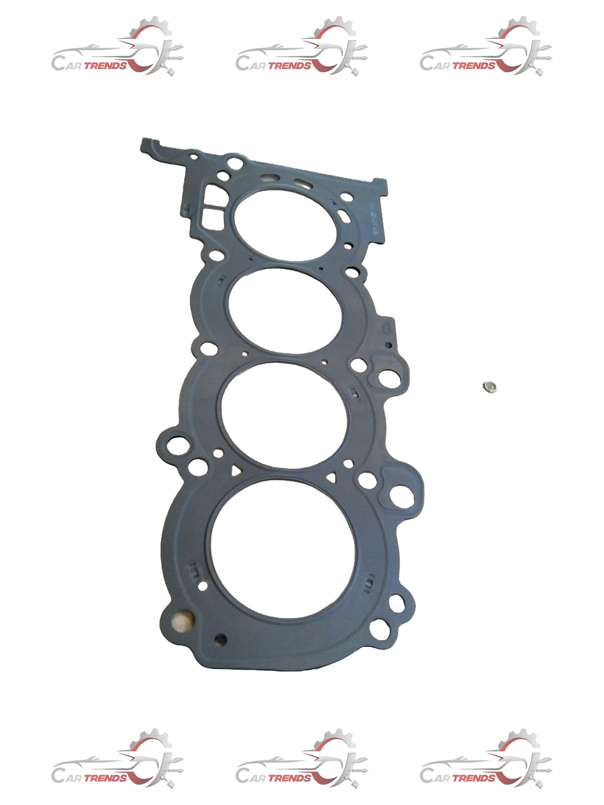 Hyundai cylinder head gasket, spare automotive part, showing metallic gasket with sealing edges and bolt holes.