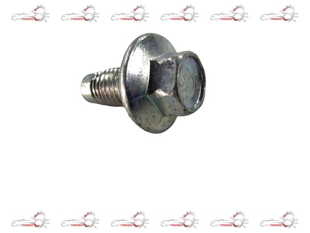 General Motors oil pan drain plug assembly for Chevrolet Beat, showing the metal plug with sealing ring and threaded design.