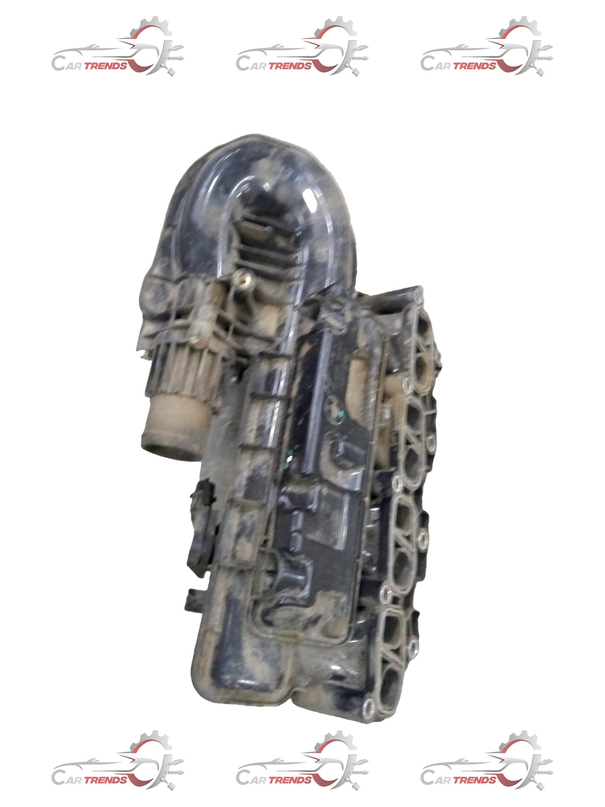 Chevrolet Enjoy manifold intake by General Motors, automotive engine part with metal and plastic components visible.