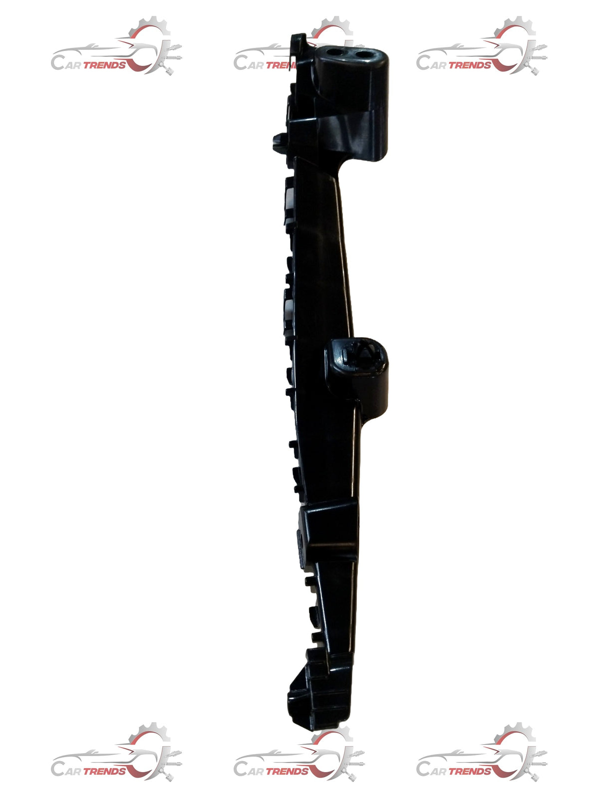 Toyota retainer bumper for front bumper, CarTrends #52536WC001, shown in black plastic with mounting clips.