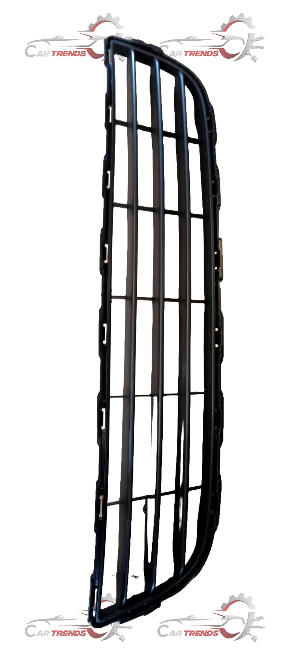 Maruti CarTrends radiator grille for Swift model, black plastic front grille with chrome accents, shown on vehicle.