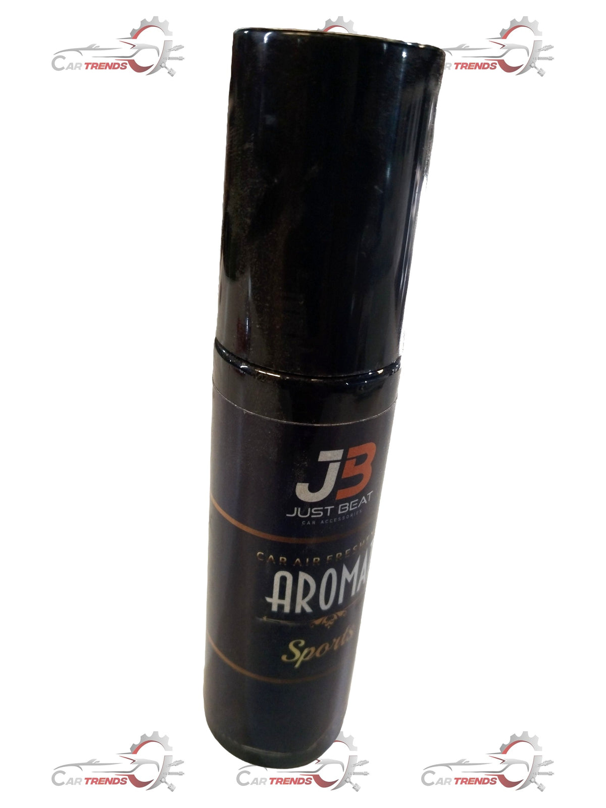 JB Car Freshener Spray for Kushaq, featuring a sleek bottle with a black cap and label, designed to refresh vehicle interiors.
