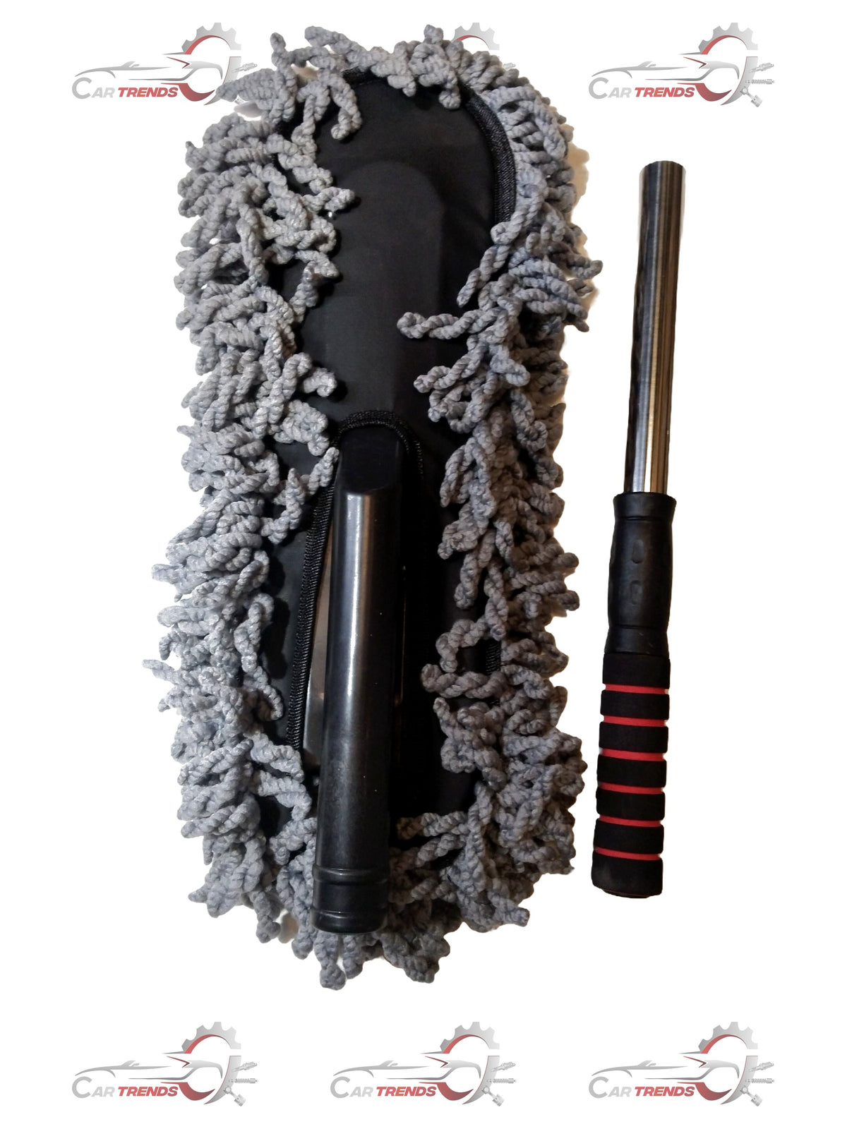 CarTrends car duster with a long handle and microfiber head for dusting vehicle exteriors and interiors.