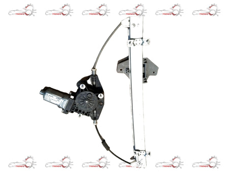 Hyundai Verna front door window lift regulator, automotive part, showing the mechanical components and assembly.