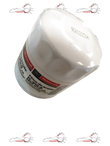 Ford CarTrends oil filter BE8Z6731AC showing a cylindrical metal exterior with threading and rubber seal on one end