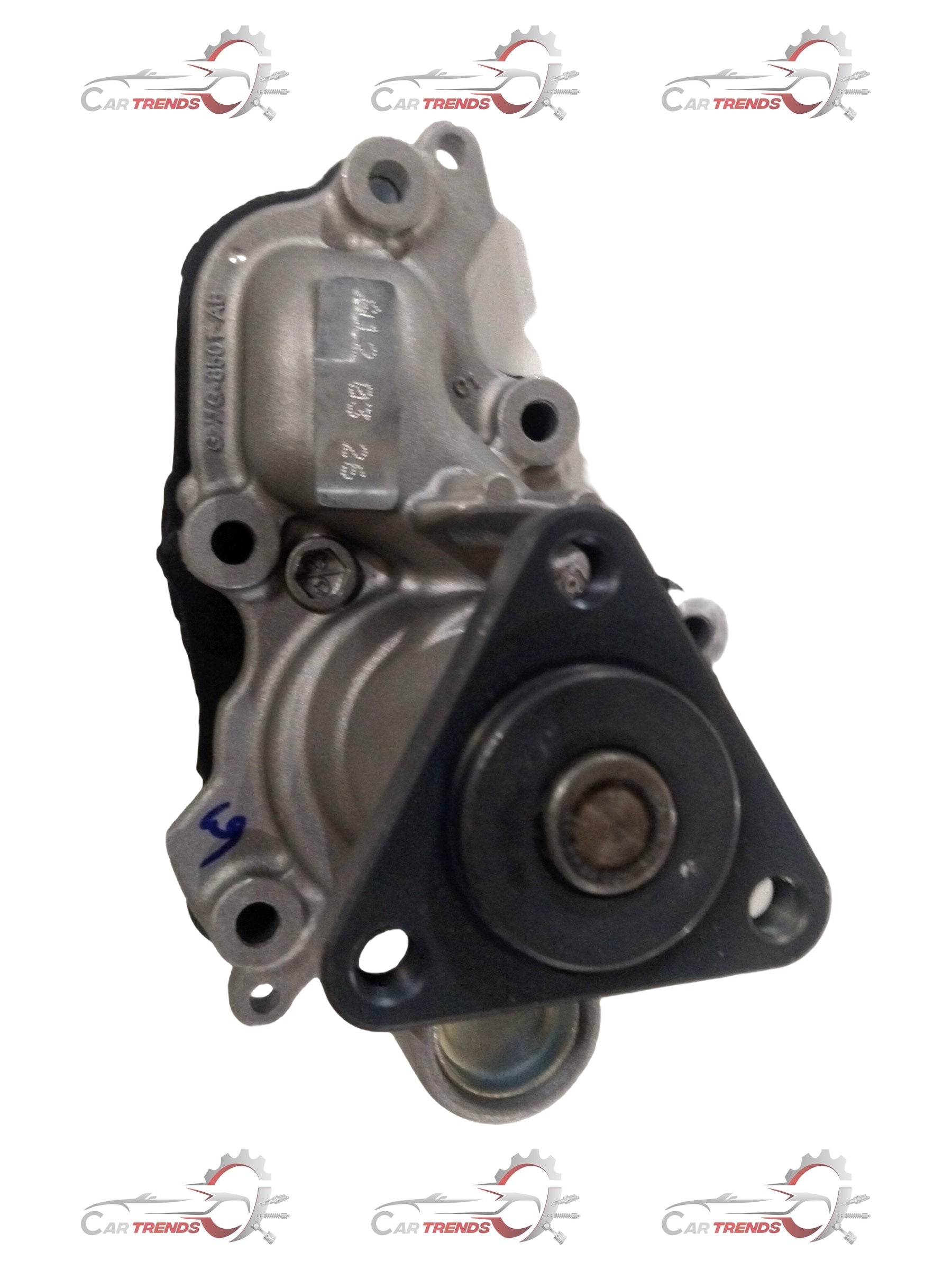 Ford EcoSport water pump GN1G8501AB by CarTrends, showing the metal housing and pump components in a clear, detailed view.