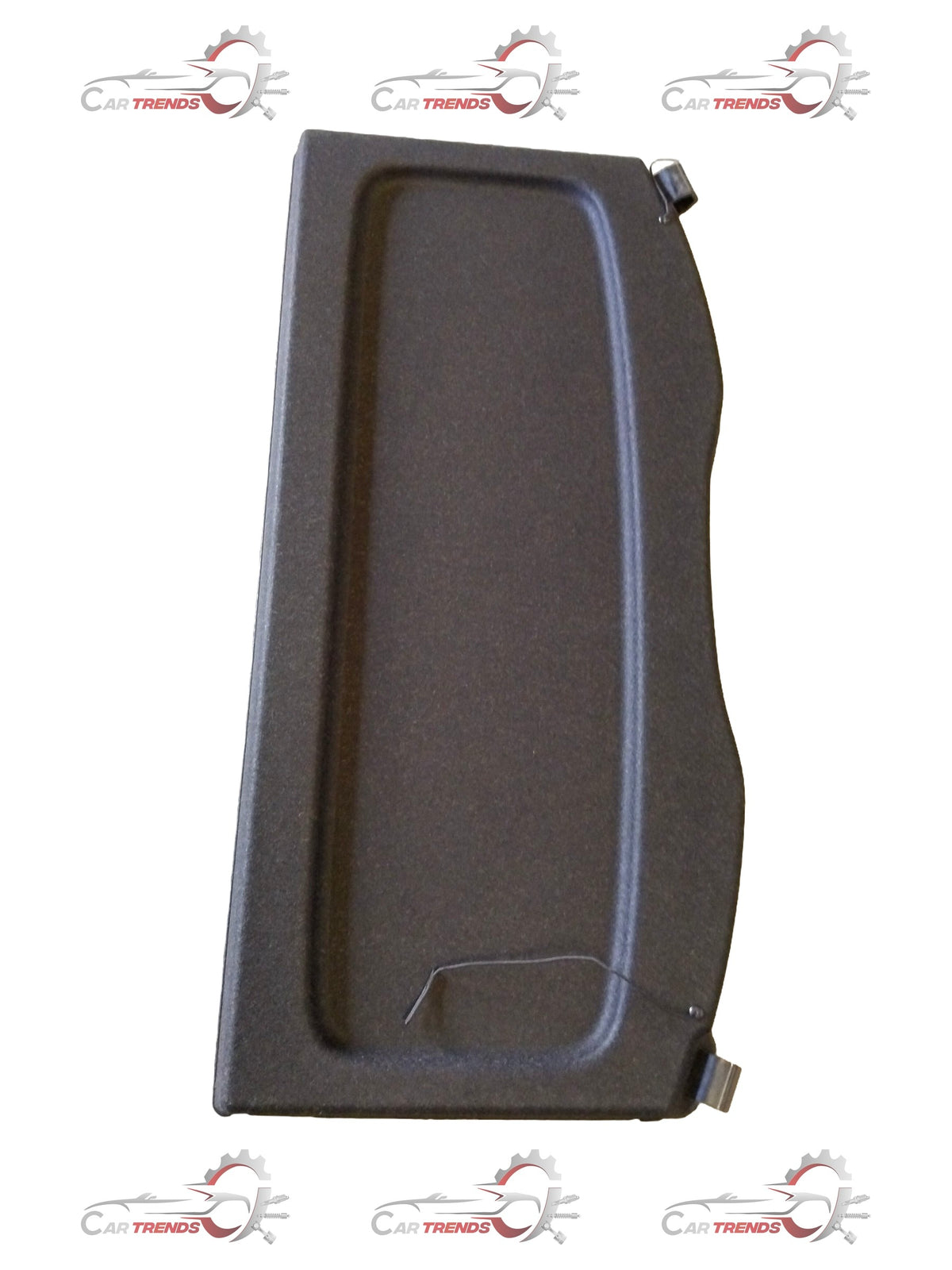 Maruti Suzuki Fronx grey rear parcel tray showing the black plastic surface and attachment points for cargo storage.