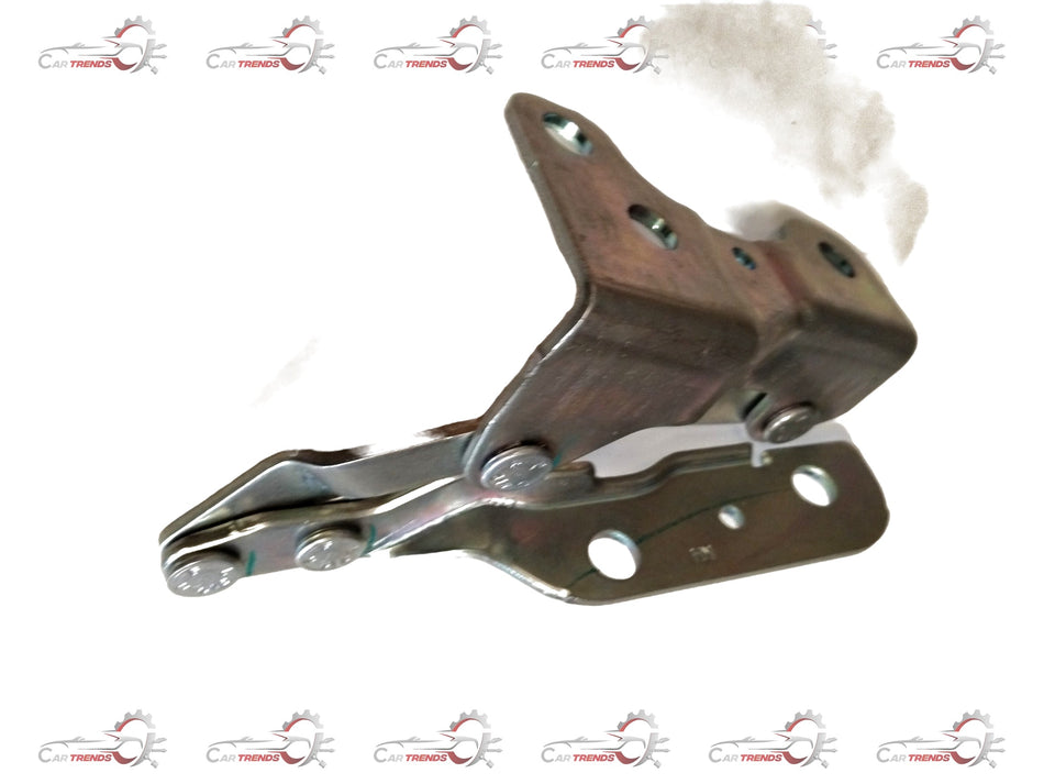 Mahindra Bolero bonnet hinge right side by CarTrends, showing metal hinge with mounting points and hardware for vehicle repair.