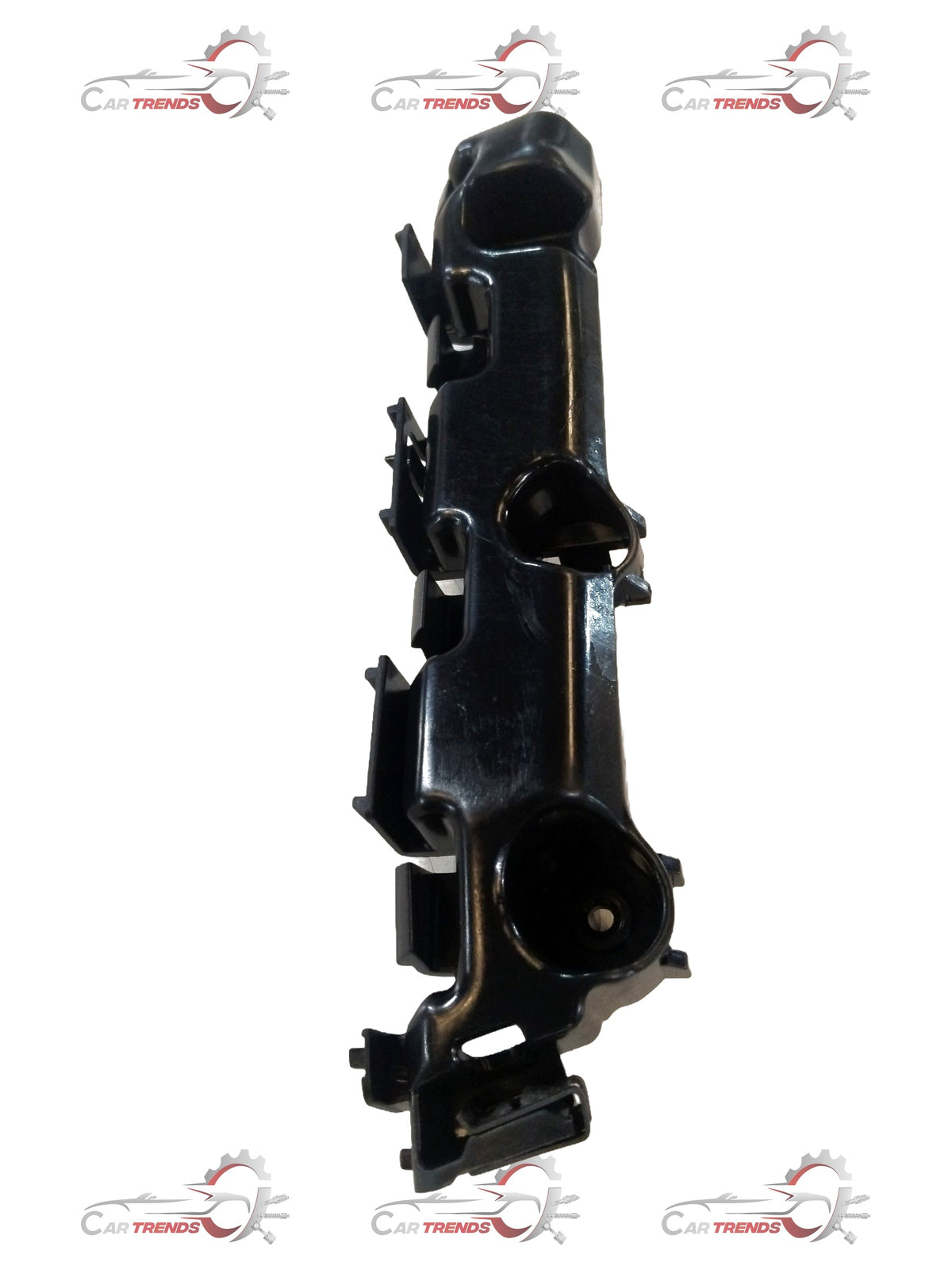 Tata Tiago front right side bumper bracket in black, part of the bumper assembly, designed for Tata Tiago vehicle.