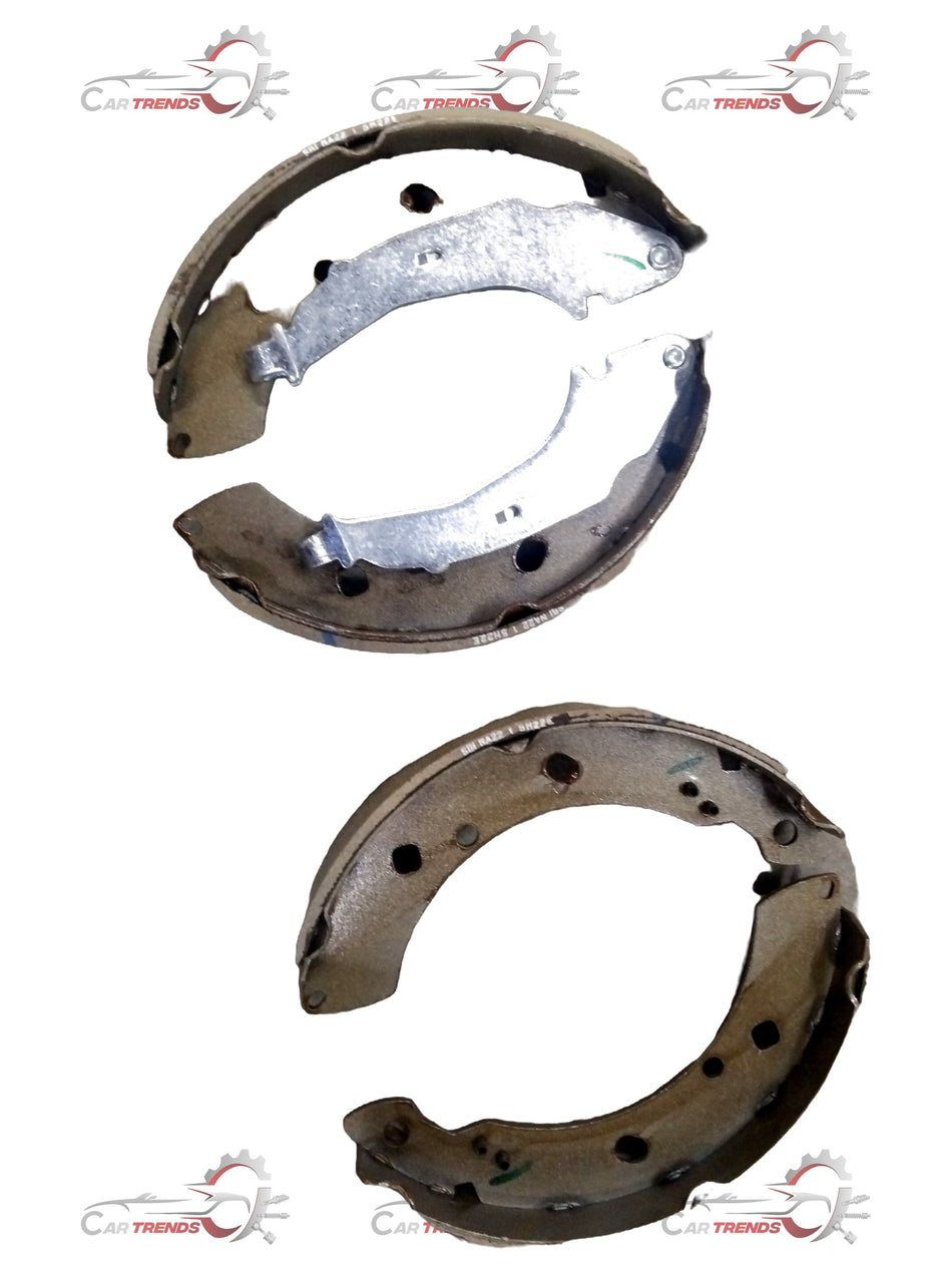 Rear brake pad for Polo, Vento, Rapid, Fabia, and Ameo from CarTrends, showing the brake pad with mounting details.