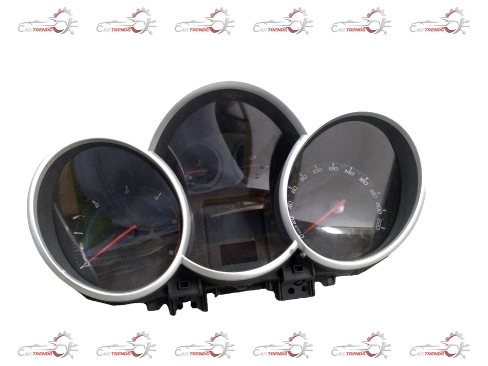 General Motors cluster assembly instrument for Chevrolet Cruze, showing the detailed design and components of the dashboard cluster.
