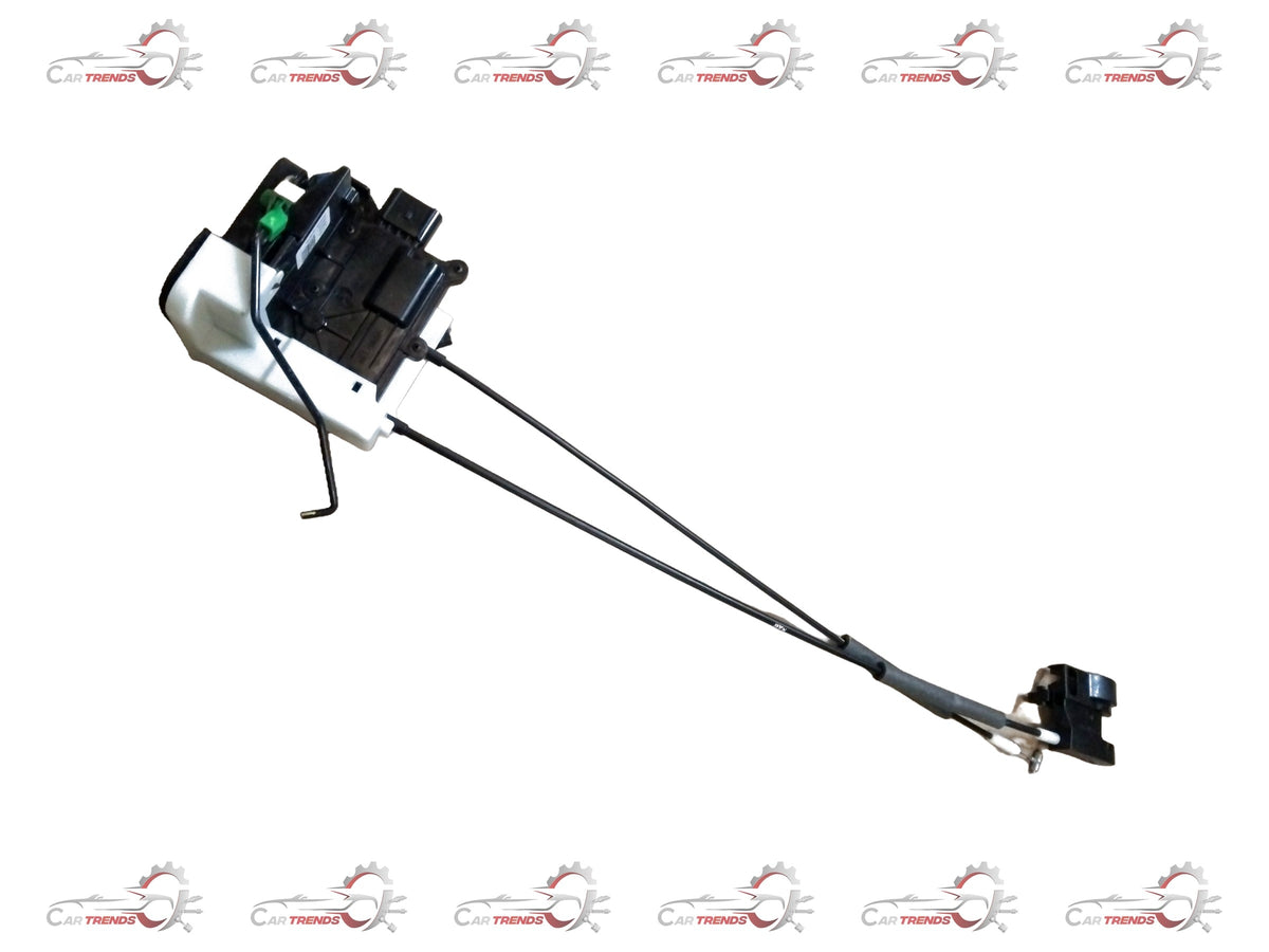 Hyundai Creata Alcazar left rear door latch with metal mechanism and mounting components, vehicle part for door security.