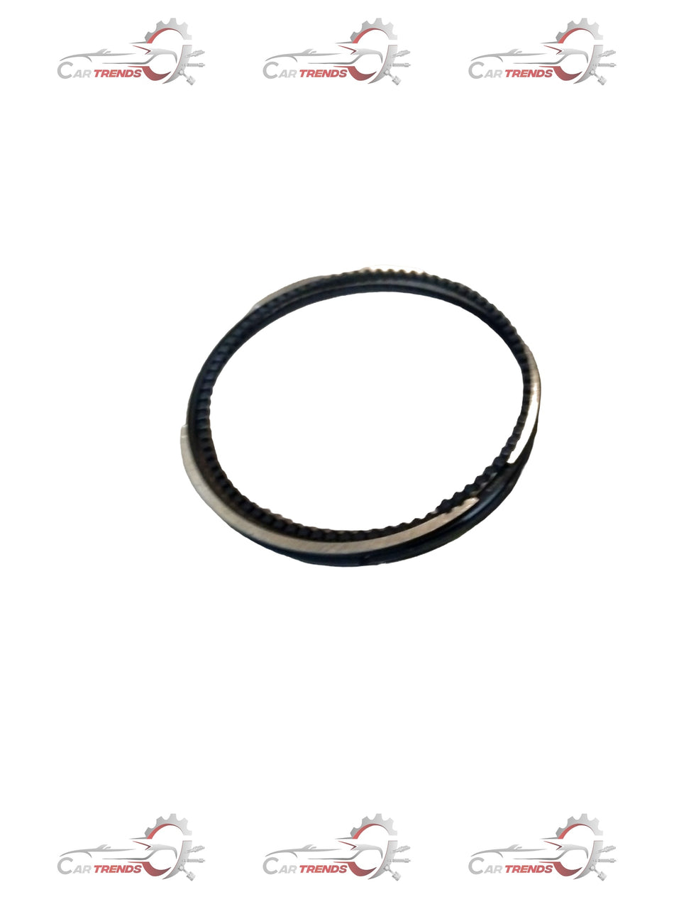 Maruti Suzuki ring set piston 12140M72R00 showing close-up of the metal piston components for automotive engine repair.