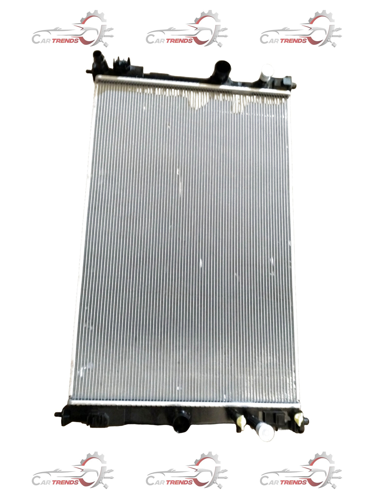 Toyota Invicto radiator assembly by CarTrends, showing the metal radiator core and plastic tanks in a detailed product image.