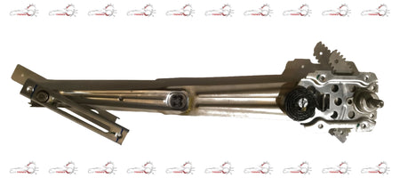 Maruti Suzuki regulator assembly for front left door window, showing metal components and wiring for window operation.