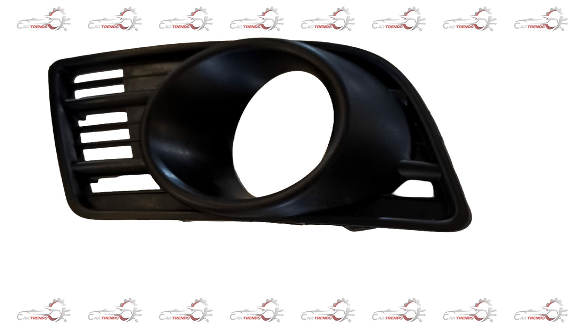 Maruti Suzuki Swift fog lamp cover, right-hand side, black plastic exterior part, designed to fit the vehicle's front bumper.