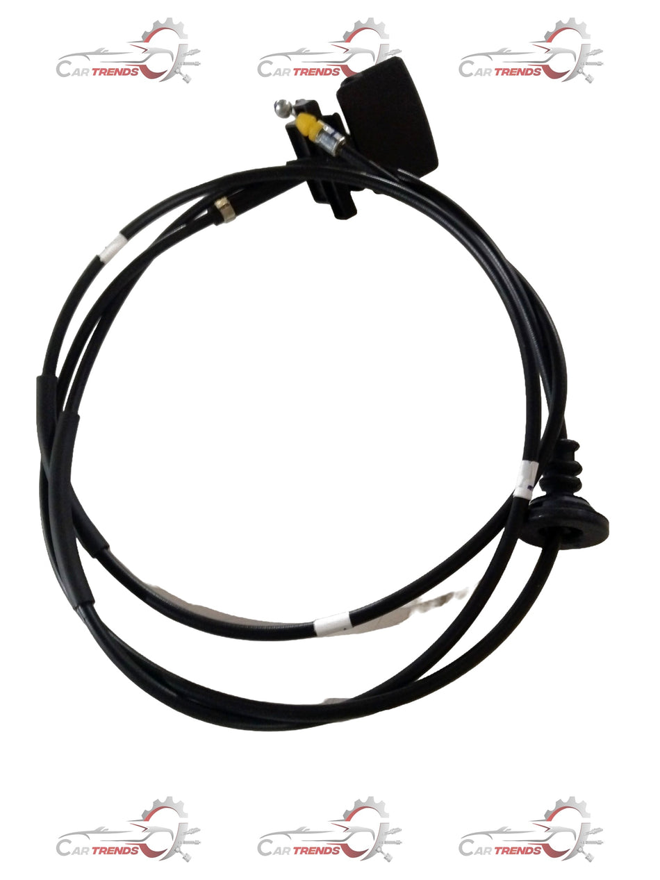 Maruti Suzuki cable hood latch release part, showing the black plastic latch mechanism with metal components for vehicle hood security.