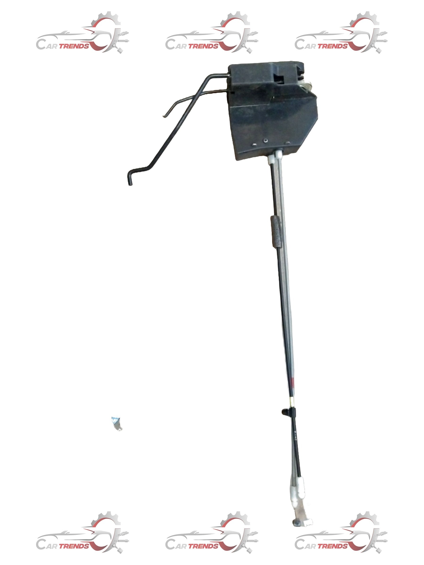 CarTrends door latch for front left side of I10, spare part image showing metal latch mechanism with mounting components.