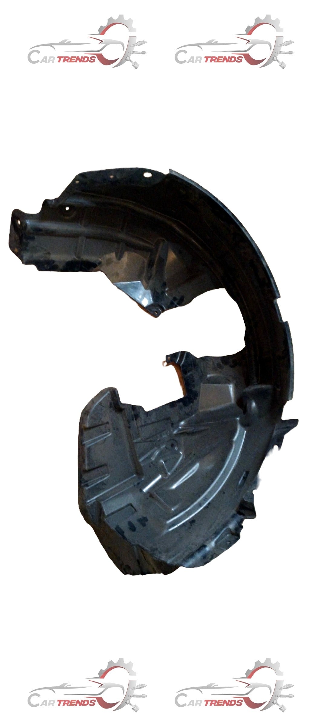 Ford front right body side shield, part #GN1Z16102P, showing the black protective panel installed on a vehicle's side.