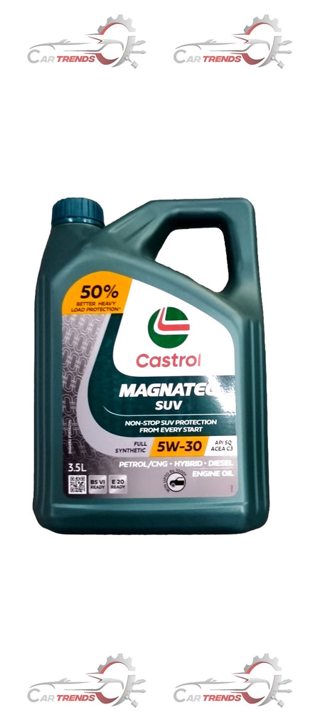 Castrol 5W30 car engine oil for SUVs, 3.5-liter bottle, suitable for all car variants, shown in the image.