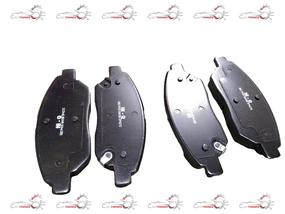 Front brake pad by CarTrends for Quanto, S2, S3, Novasports, Marazzoo, Harrier models, showing the brake pad and mounting surface.