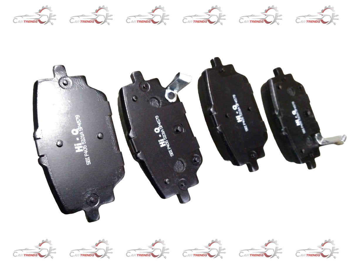 Rear brake pad for Mahindra Scorpio N and Thar 5D by CarTrends, showing the new brake pad with detailed metal components.