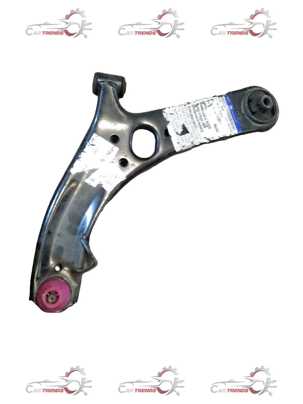Hyundai Verna left side track control arm by CarTrends, featuring metal components and mounting points for vehicle suspension.