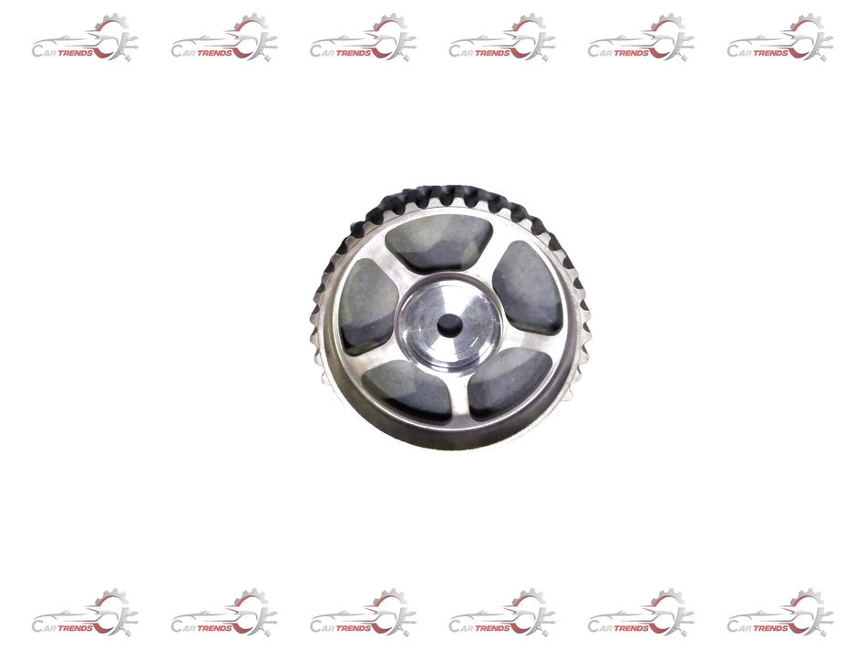Ford gear camshaft for engine, showing the metal gear and camshaft components with detailed metal finish and gear teeth.