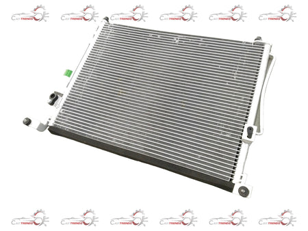 General Motors condenser assembly for Chevrolet Enjoy air conditioning system, showing metal fins and connections.