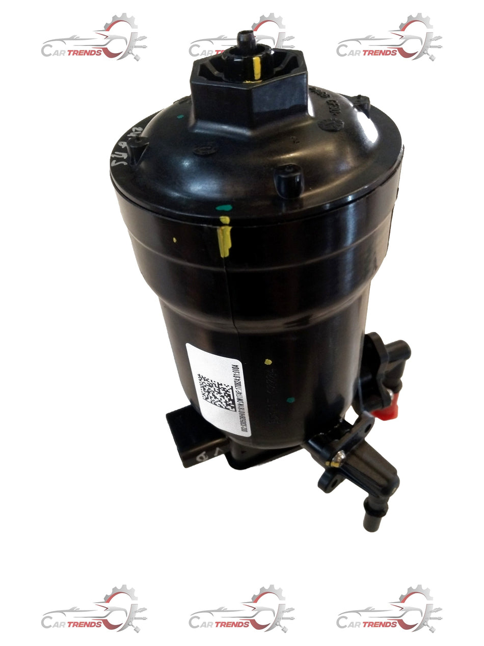 Mahindra fuel filter #0305DBH00181N for Mahindra vehicles, showcasing the black and metal components of the fuel filter.