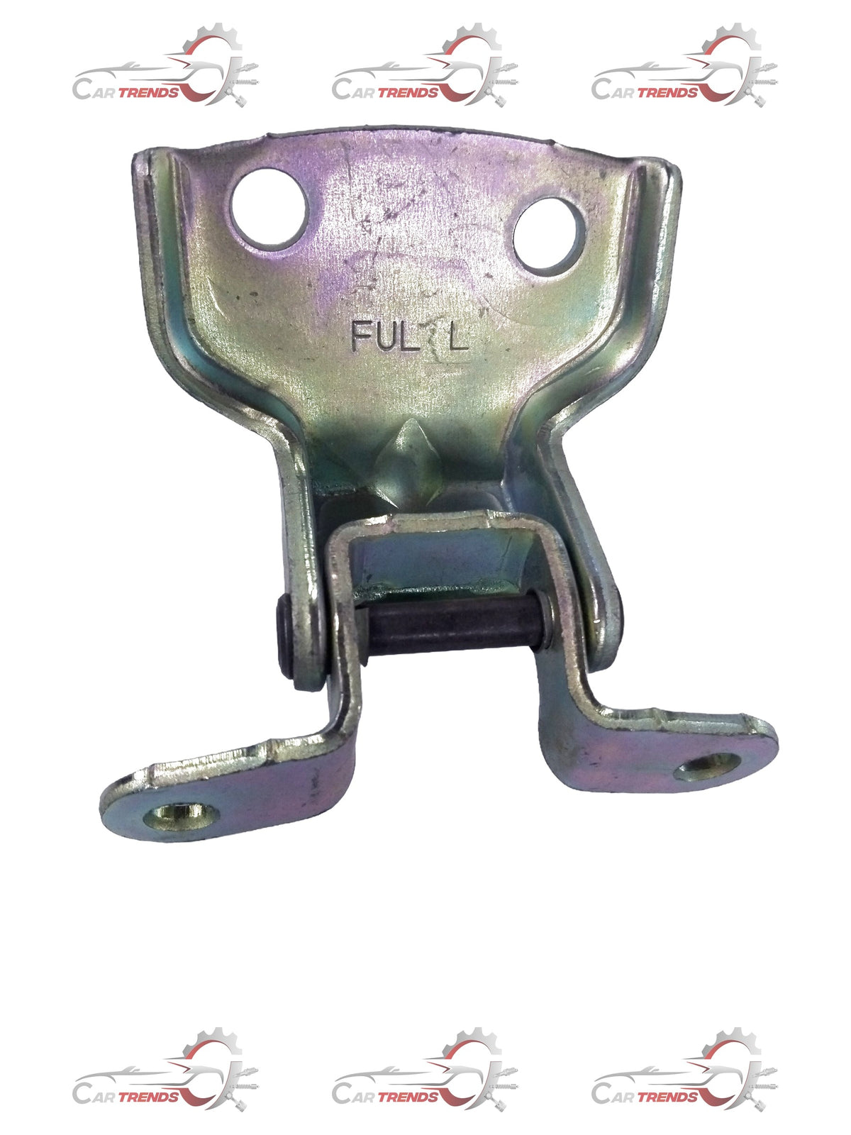 Left-hand door hinge assembly for Chevrolet Aveo, spare part by CarTrends, showing the hinge component with mounting details.