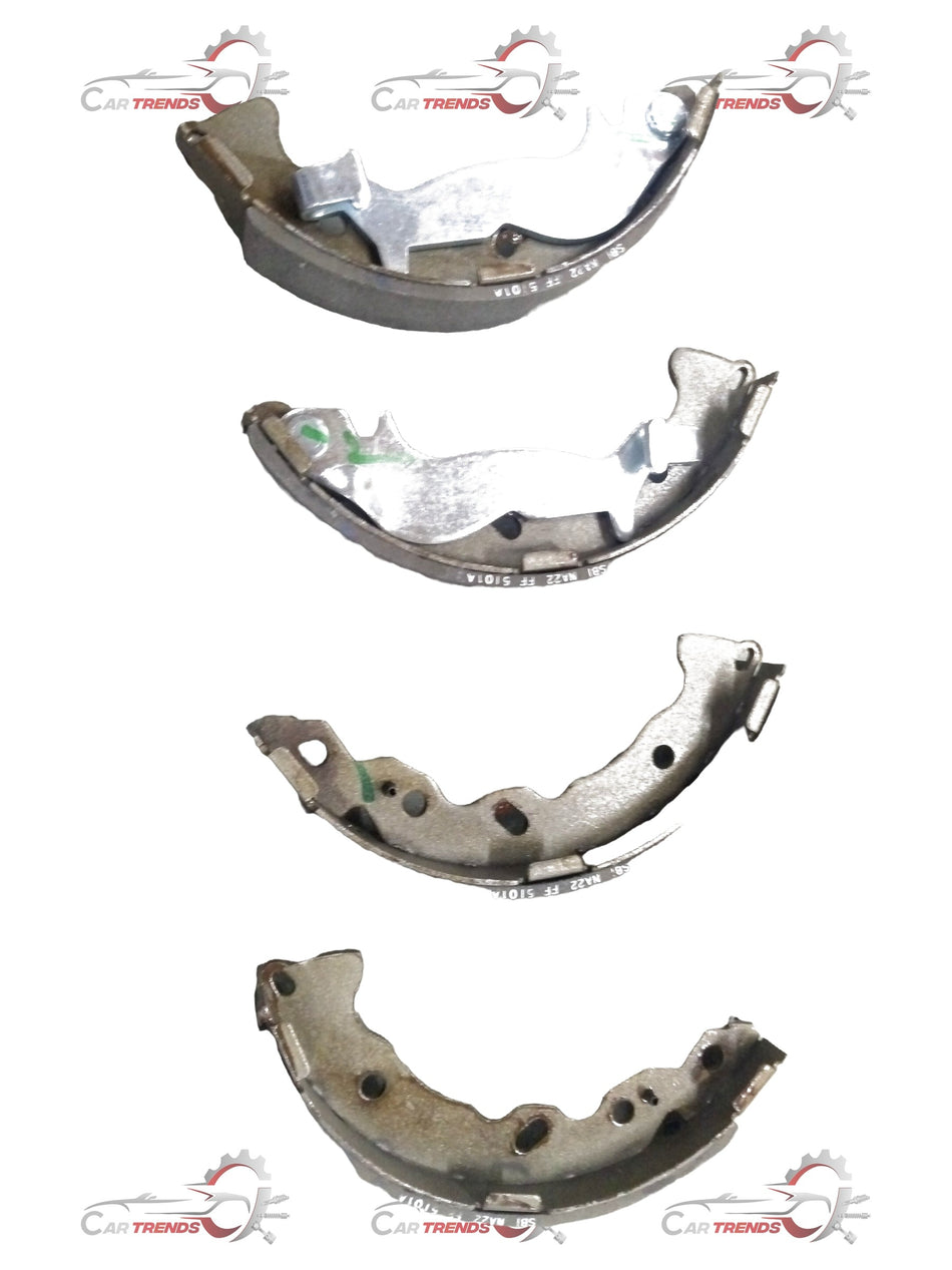 Rear brake shoe for Hyundai Grand i10, XCENT, NIOS, Aura, Fluidic Verna, and i20 Elite by CarTrends, showing the brake component.