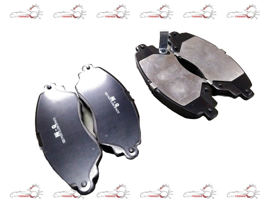 Front brake pad for Honda City 4, Amaze, and Brio by CarTrends, showing the new brake pad with metal backing and friction surface.