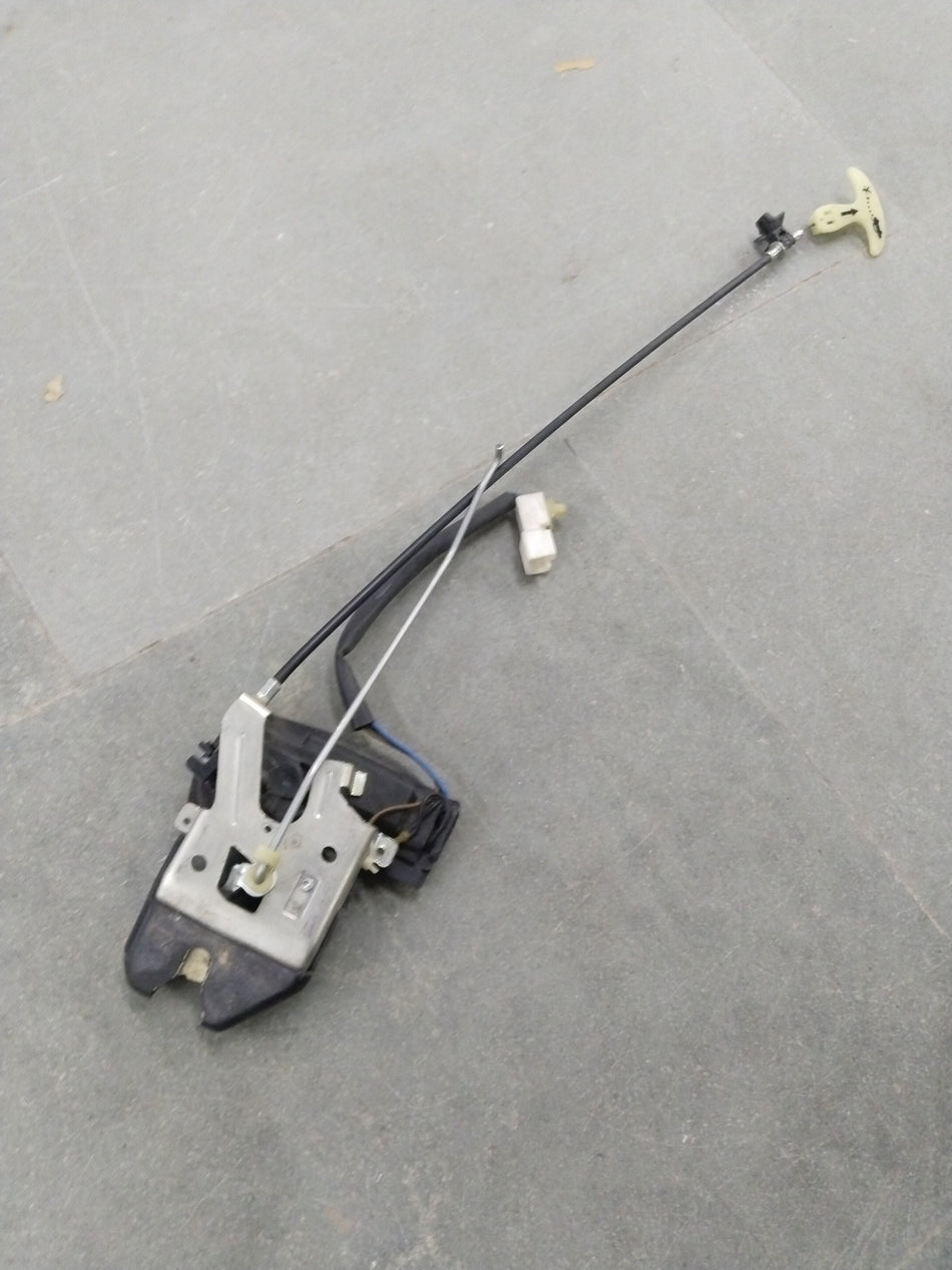 General Motors Chevrolet Optra trunk latch assembly, showing the metal latch mechanism and mounting components.