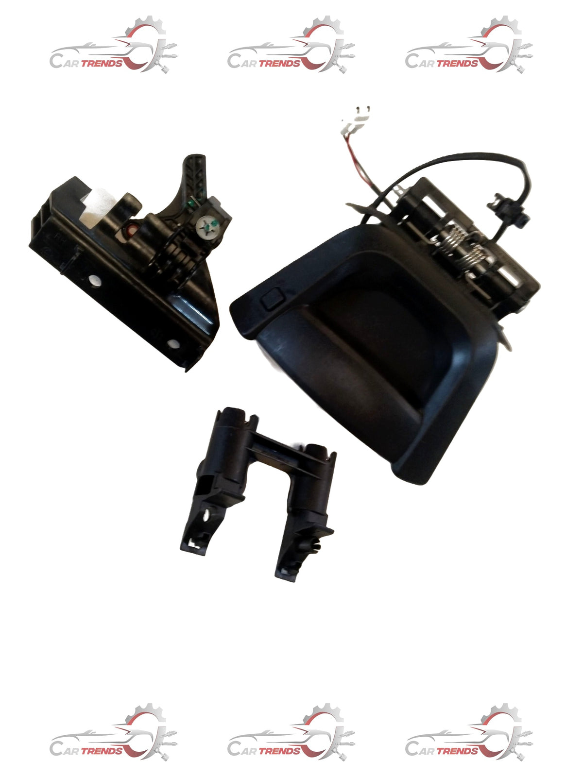 CarTrends passive keyless entry door handle for XUV500 front right outer view, showing the sleek black exterior and handle design.