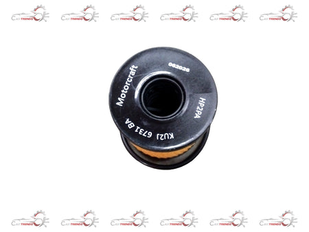 Ford EcoSport oil filter, model KU2Z6731B, showing the cylindrical filter with Ford branding and part number.