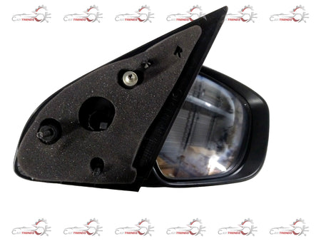 Maruti Suzuki Swift/Dzire right-side mirror in black with reflective glass and mounting frame, designed for vehicle replacement.
