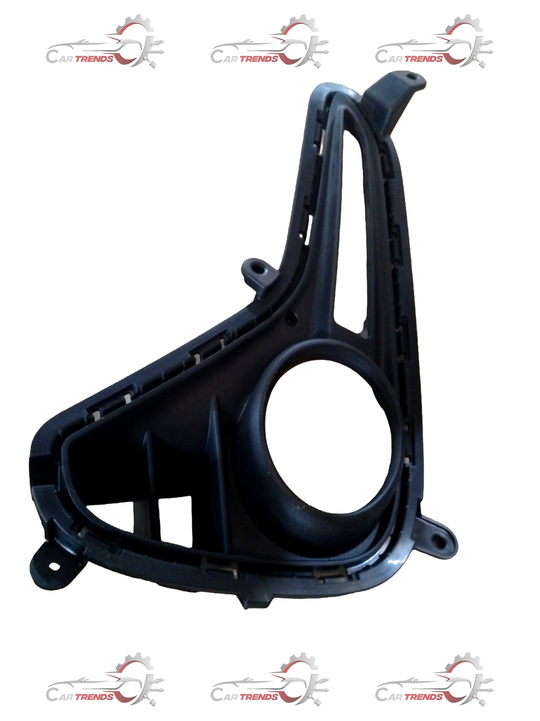 Hyundai fog lamp cover in black with Xcent branding, designed for Hyundai Xcent models, visible with smooth finish and mounting points.