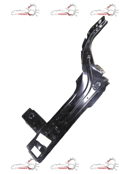 Nissan Micra closing plate from CarTrends, black metal car body part with mounting holes, close-up view.