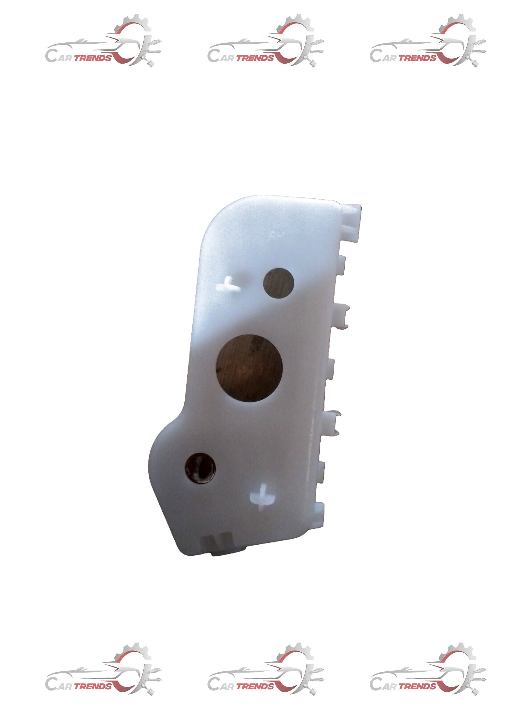 Mahindra Scorpio bumper bracket right side spare part by CarTrends, shown in close-up with mounting details.