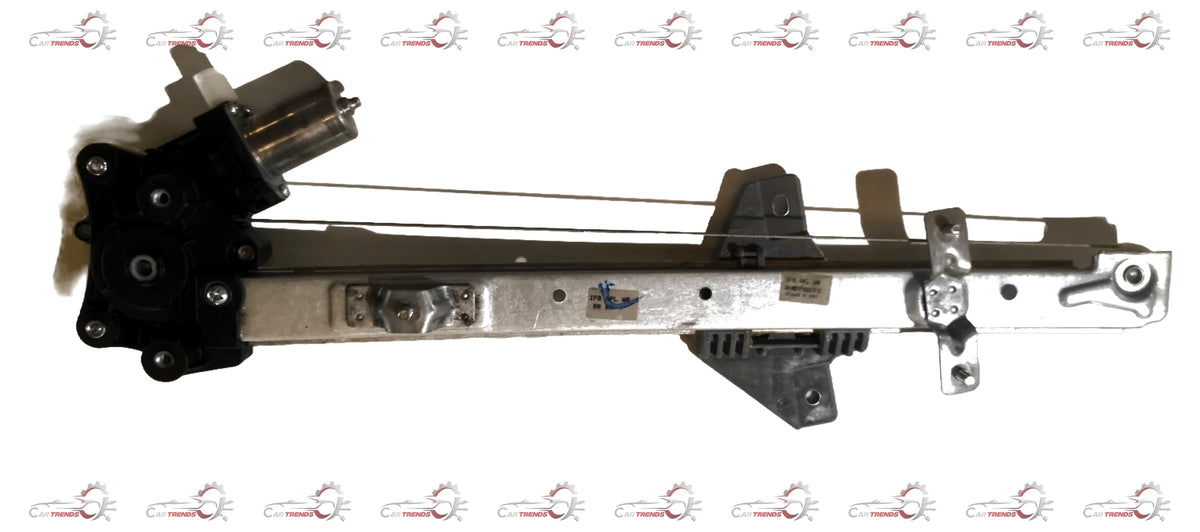 Maruti Suzuki rear window regulator assembly showing metal components and wiring for vehicle window operation.