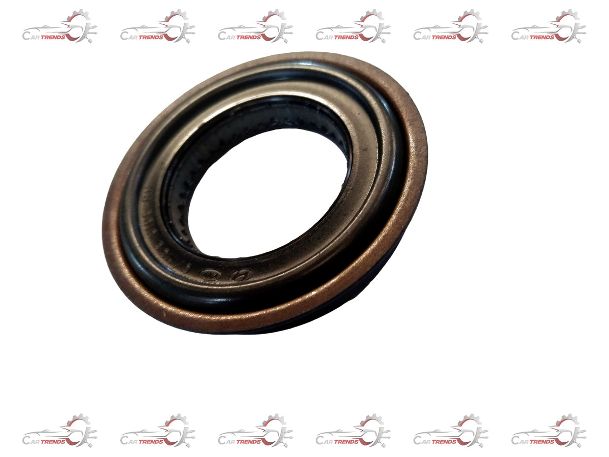 Hyundai SEAL-OIL spare part in black, with visible sealing edges and metal components, designed for Hyundai vehicle engine maintenance.