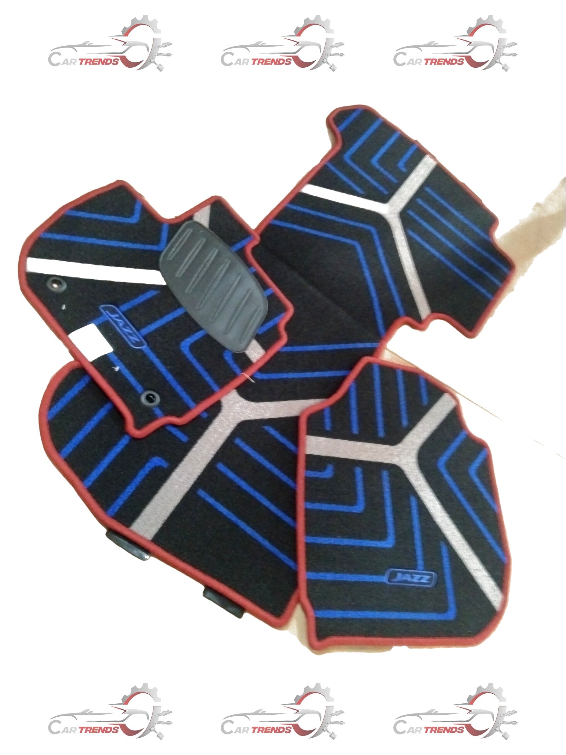 Red Honda floor mat for City, Amaze, Elevate, WR-V models, featuring durable rubber material with textured surface design.