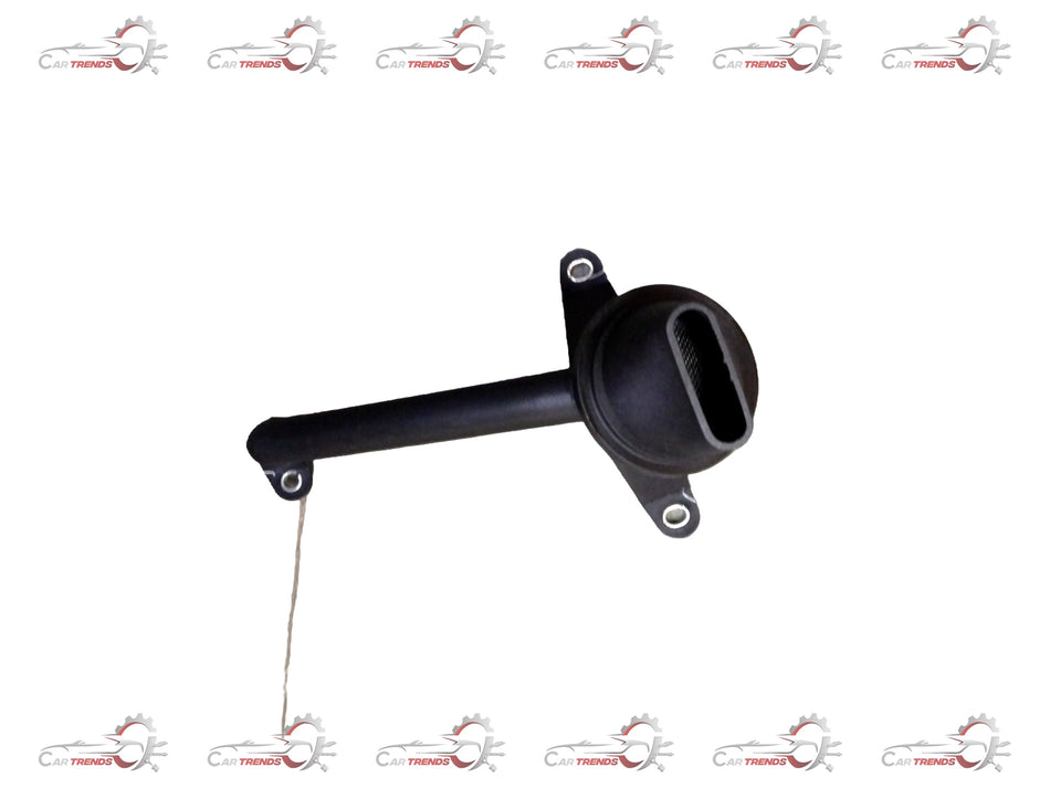 Ford fuel pump tube assembly showing a close-up of the oil pump component with metal fittings and tubing for vehicle fuel system.