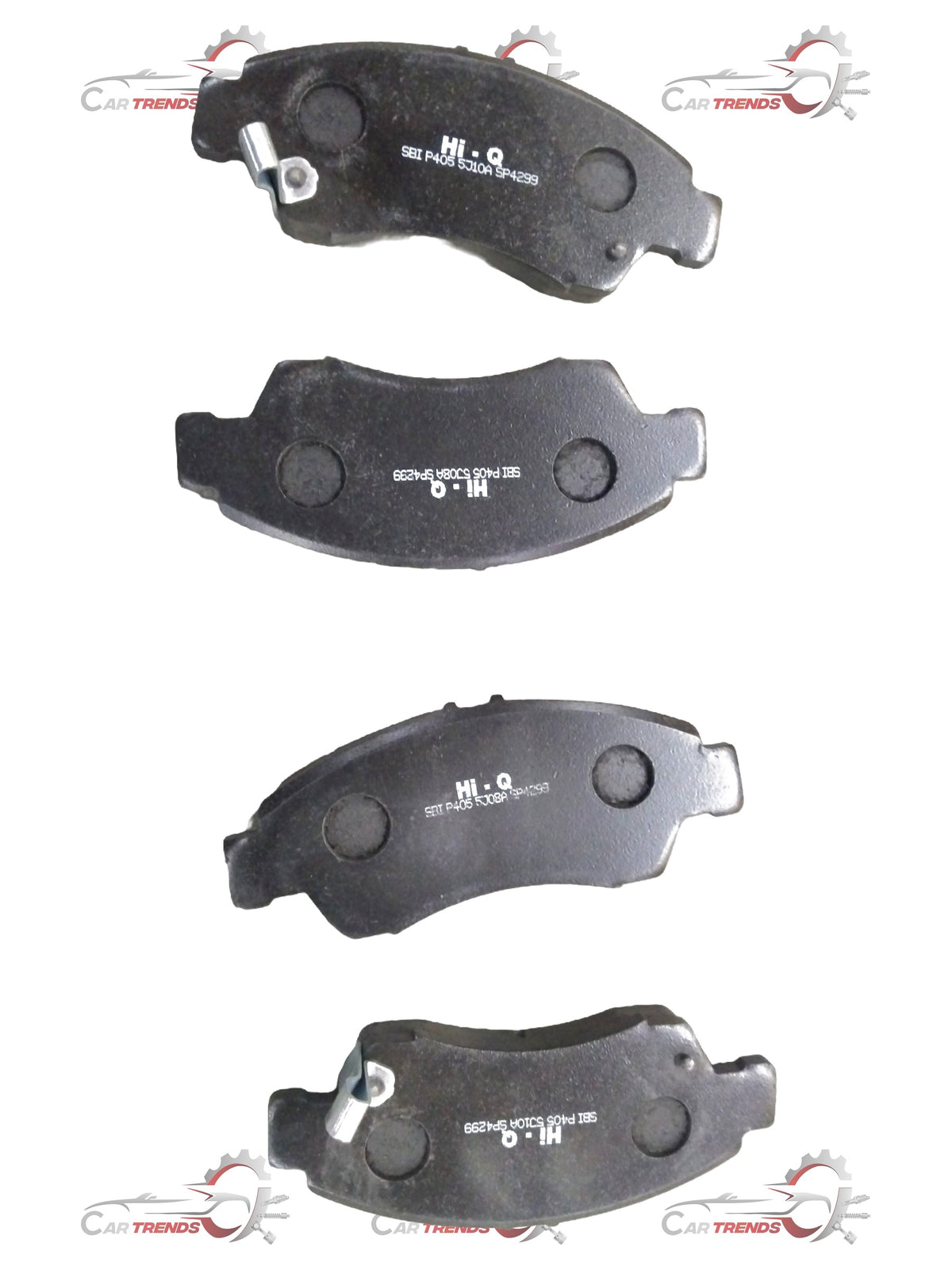 CarTrends City 1, 2 & 2 Pet front brake pad with metal backing and friction surface for reliable stopping power.