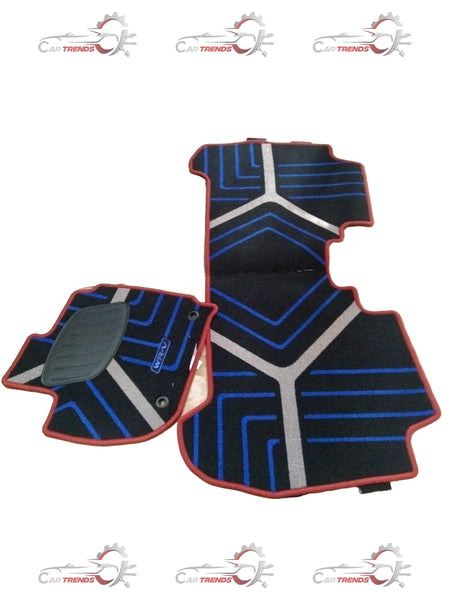 Red Honda floor mat designed for City, Amaze, Elevate, and WR-V models, featuring durable rubber surface and custom fit.