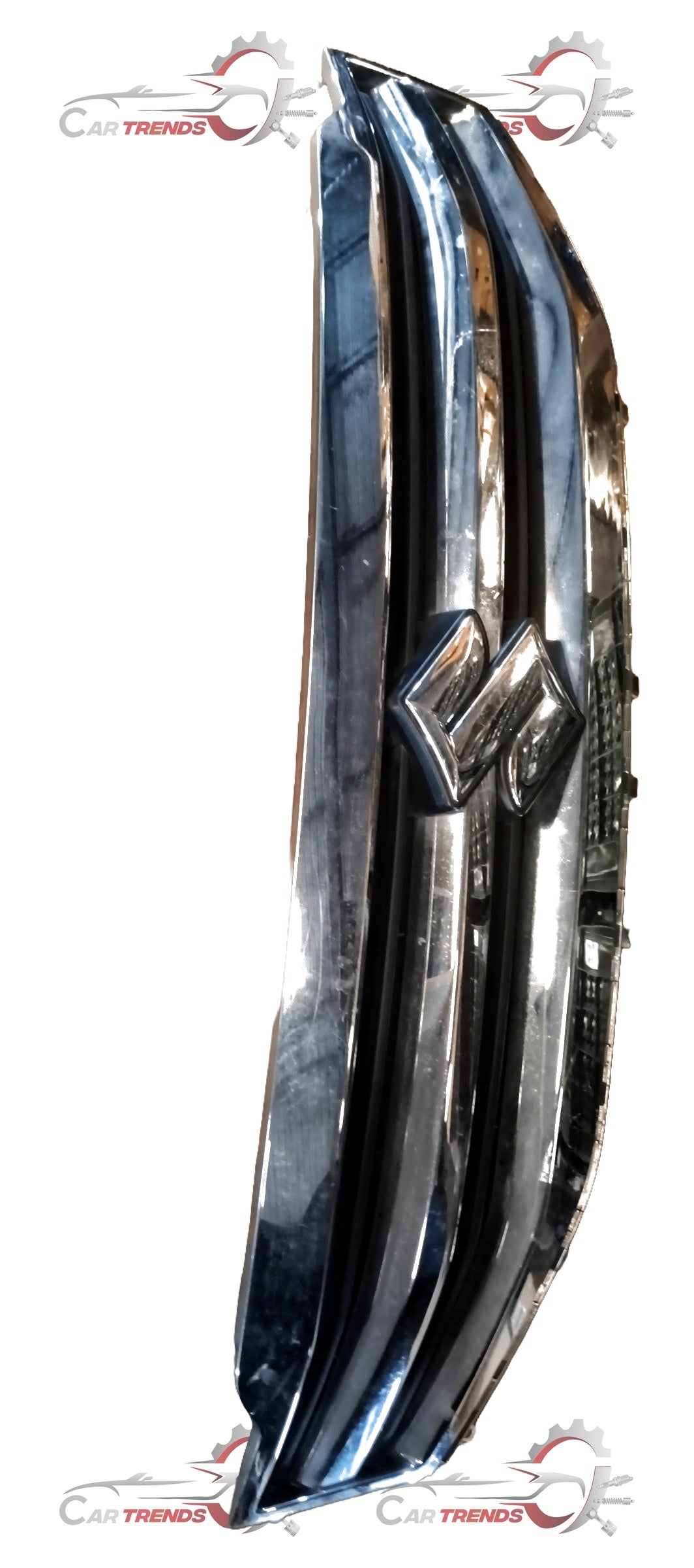 Upper radiator grille for Maruti Suzuki vehicle, showcasing the black plastic grille with horizontal slats and mounting points.