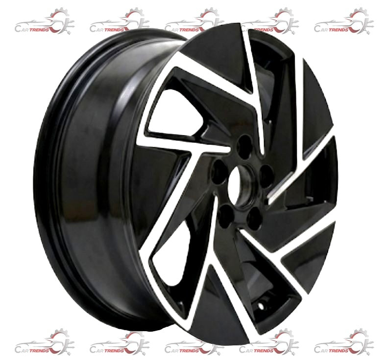 Mahindra R17 alloy wheel rim showing a sleek silver finish and detailed spoke design for vehicle enhancement.