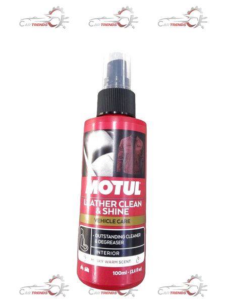 CarTrends Leather Clean & Shine bottle with 48 small spray bottles, designed for cleaning and shining leather surfaces.